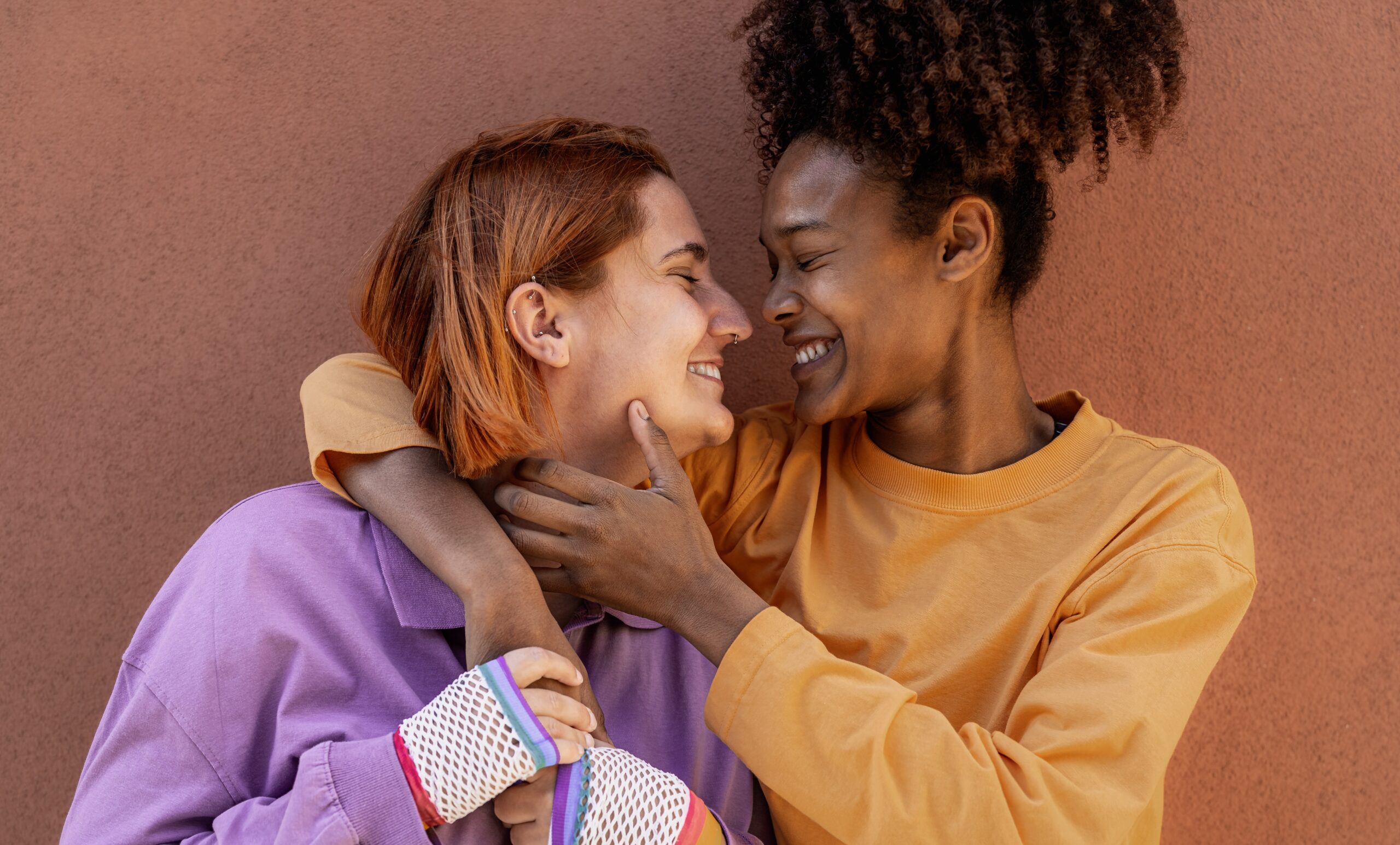 same sex couple female on engagement shoot.