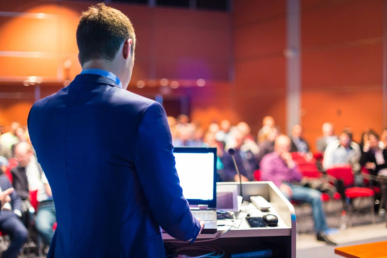 business conference with shallow depth of field